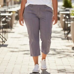Lee Plus Size 24W Flex-to-Go Mid Rise Cargo Capri Pants - Blue